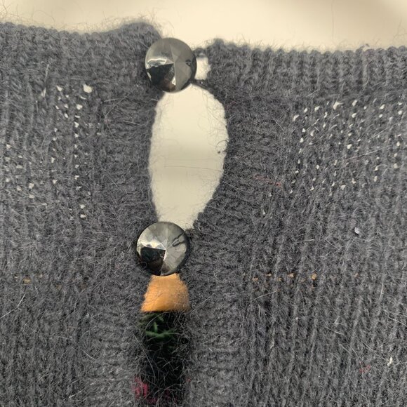 Vintage Sequin Sweater IB Diffusion Silk Angora Blend PS Black Shoulder Pads - Picture 7 of 12